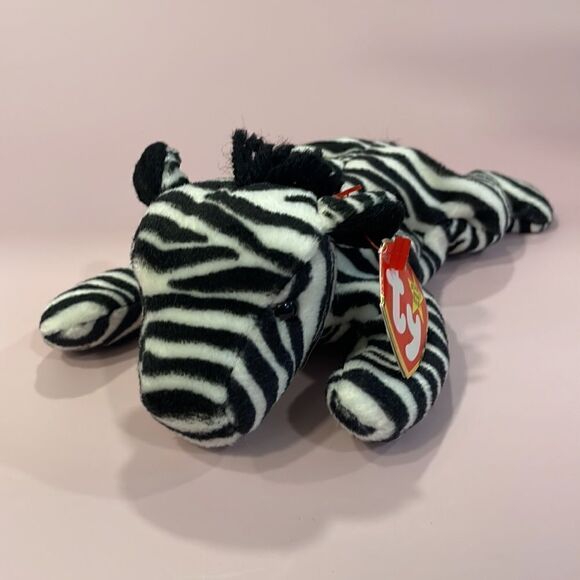 1995 Ziggy The Zebra Wide Stripes 4th Generation NWT PVC Pellets 9” long #4063 - Picture 2 of 11